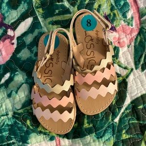 Toddler Sandals, size 8. EUC! Pink/gold/brown
